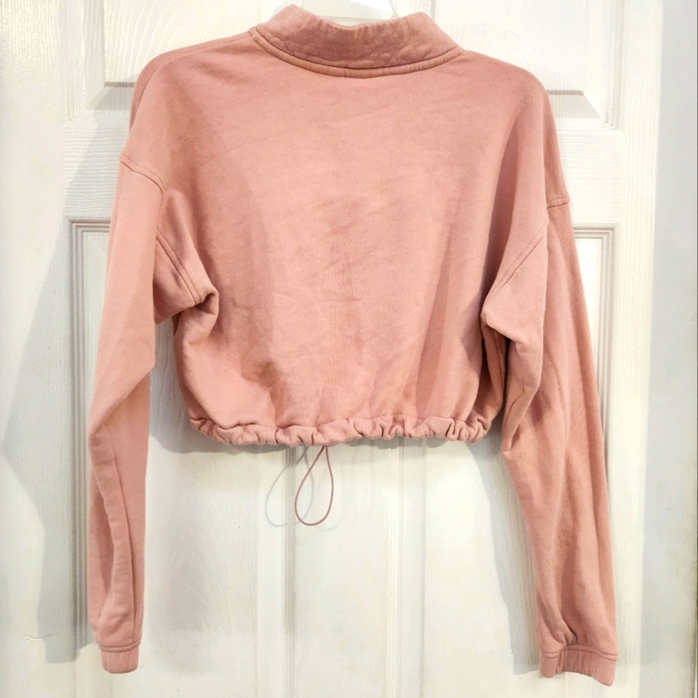 Adidas Women's Pink Cropped Pullover - Picture 6 of 8